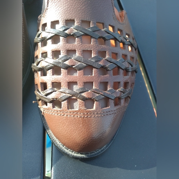 Men's Baronett Side Buckle Shoes, Brown Leather, Size 28.5 (10), Made in… - Picture 3 of 13